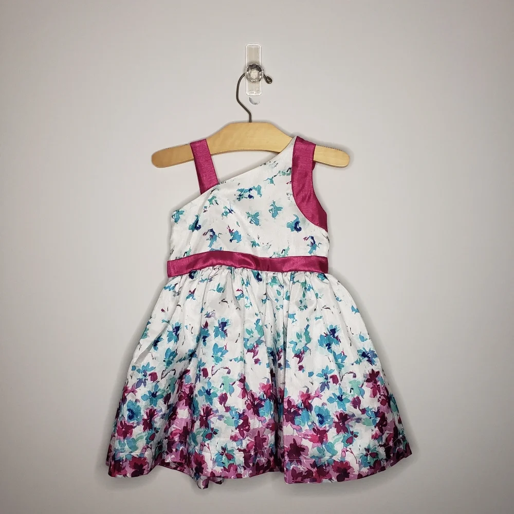 Dressed Up by Gymboree 2T Toddler Girl Floral Rosette Party Formal Dress